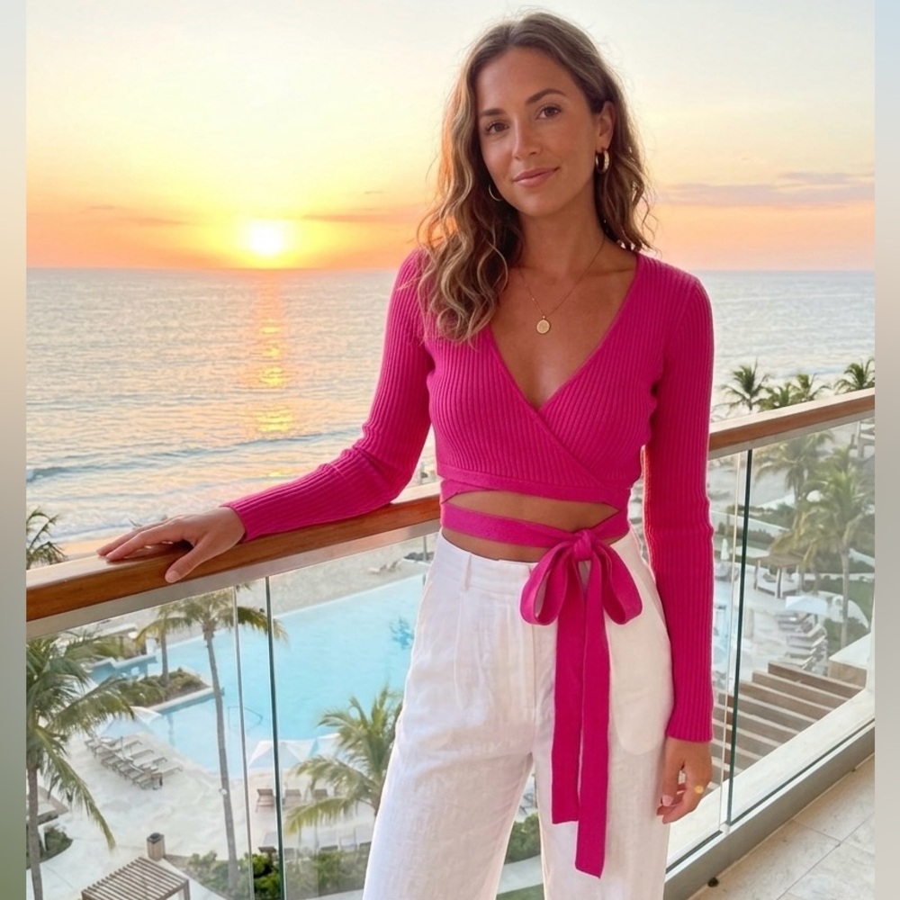 REVOLVE SNDYS Prima Knit Top in Fuchsia Size XS